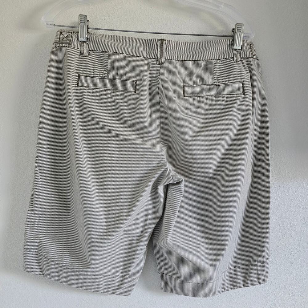 J Crew Chino Y2K Low-rise Striped Bermuda Shorts Womens Size 8 Brown White - Picture 3 of 9